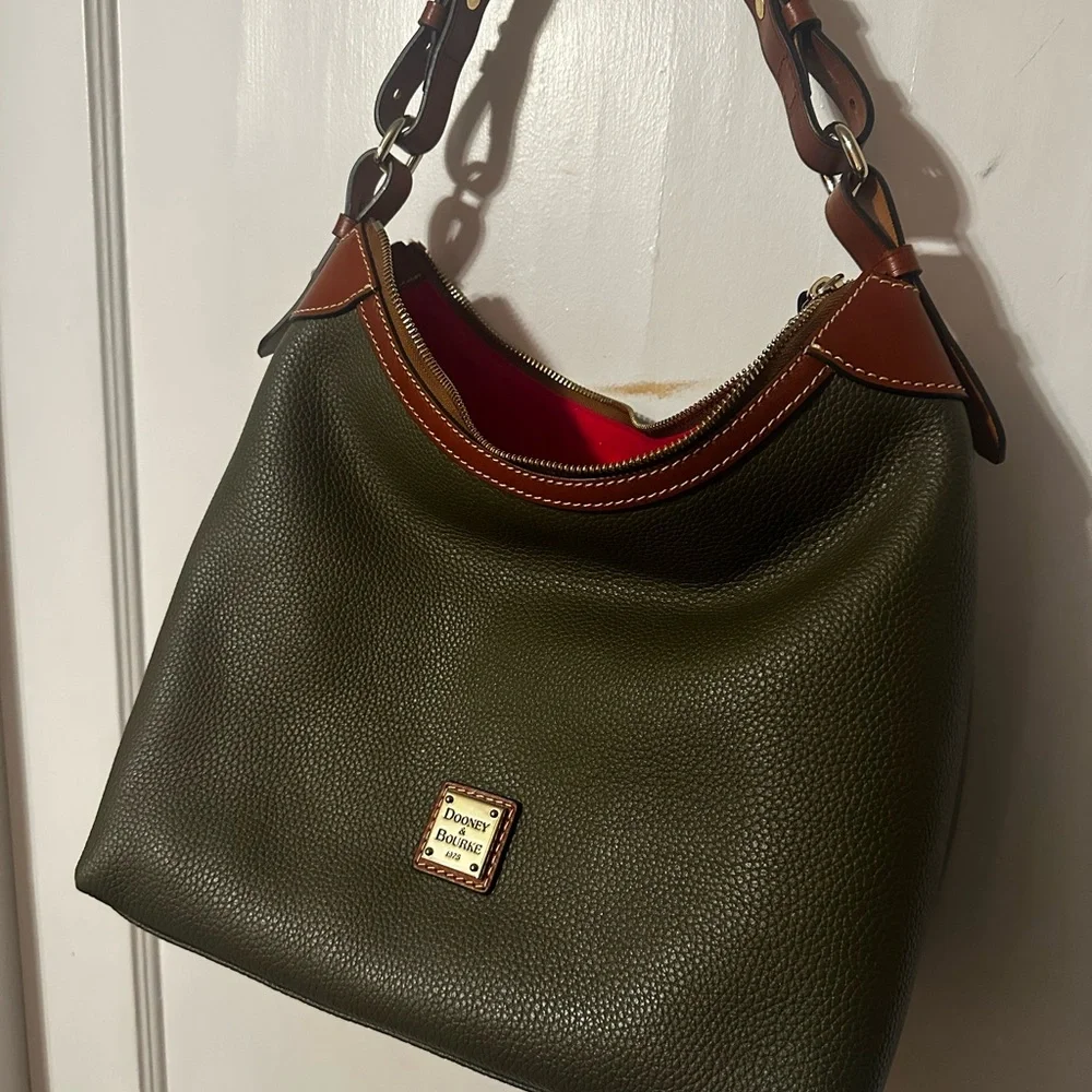 Dooney & Bourke Olive and Tan Hobo Bag - Picture 12 of 16